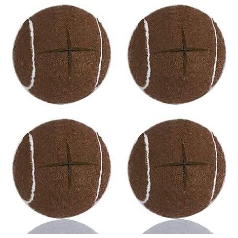 8 balles de tennis prédécoupées pour pieds de meubles et sols (couleur café) (1/5)