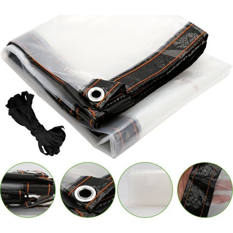 Bâche transparente indéchirable protection Transparente armée bache plastique 1x2M (1/5)