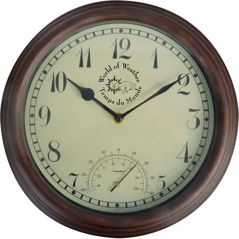 Reloj de pared exterior con term贸metro (1/2)