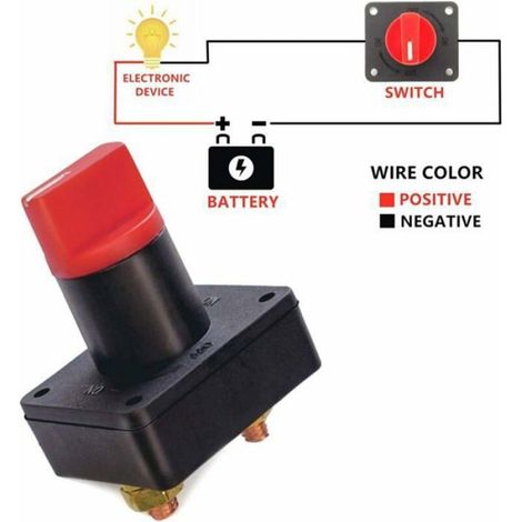 Commutateur Batterie - 300 A - Pour Système Électrique 12 V / 48 V - Voiture Bateau Camping-Car Caravane - 1 Pièce (1/4)