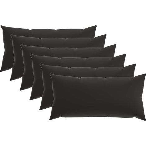 Housse de coussin 6 pcs HEERLEN Noir 40 x 70 cm Polyester vidaXL