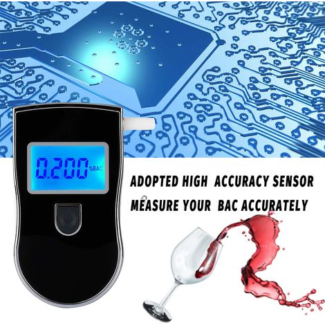 Breathalyzer - Semiconductor Sensor - %BAC / %cBAC / mg/L Display - Portable Alcohol Tester for Personal Use - 15 Mouthpieces