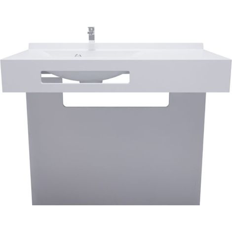 Meuble LEA 90 cm plan vasque déportée à gauche suspendu (1/4)