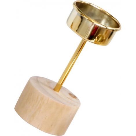 BEBUSINGOTO Vintage-Kerzenhalter im Kegelstil für Heimdekoration, Kerzenständer, Schreibtischdekoration, Heimdekoration, Holzsockel, zarter Kerzenhalter aus Metall, 2 Stück (1/5)