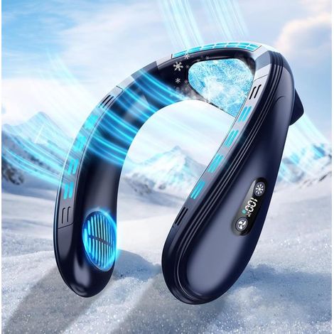 Questo ventilatore da collo da 6000 mAh è dotato di un ampio dissipatore di calore, un display LCD e tre velocità di ventilazione, il che lo rende pratico da portare in viaggio.