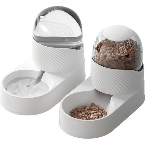 Distributeur automatique de nourriture et d'eau pour animaux domestiques - 2 L - Blanc (1/5)
