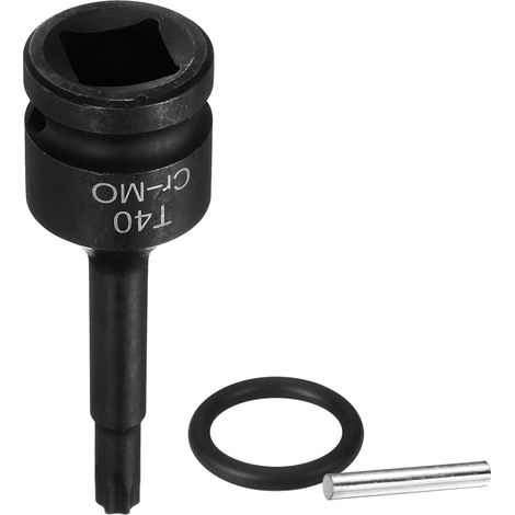 Douille Hexagonale À Choc, Douille Torx T40 1/2" Pour Percussion 6 Points Acier CR-MO Avec Goupille Et Joint Torique Pour Perceuses Ateliers Garage Adaptateur (1/5)