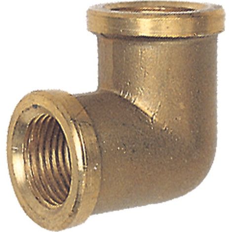 Racor 90 grados latón amarillo 3/8 "ff