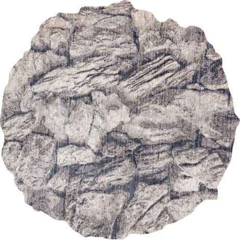 Carpet TINE 75417B Rock, stone - modern, irregular shape cream / grey multicolour 195x195 cm