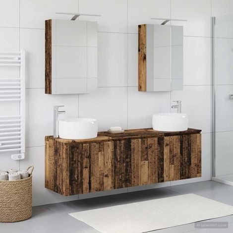vidaXL Bathroom Cabinet Set 5 pcs Old Wood Engineered Wood (1/5)