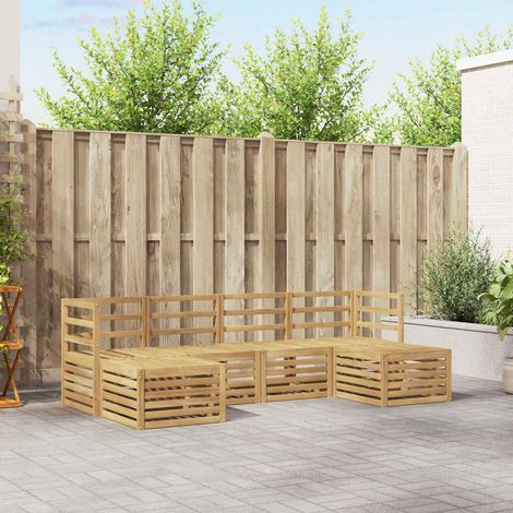 vidaXL Ensembles de canapés 6 pcs Blanc Bois d'Acacia Massif