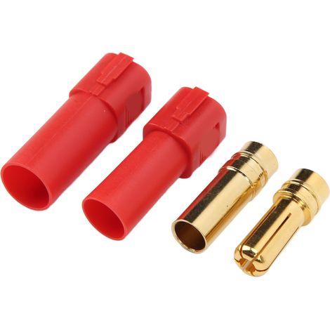 Connecteurs XT150 mâle/femelle plaqués or pour batteries LiPo et modèles réduits de voitures et avions RC (rouge) (1/5)