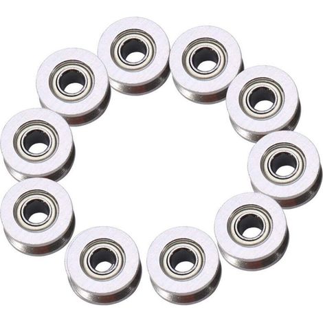 Roulement à Billes de Rail Poulie de Guide de V-Cannelure en Acier ature V624ZZ Double Bouclier 4x13x6mm pour Système de Mouvement Linéaire de Rail (1/4)