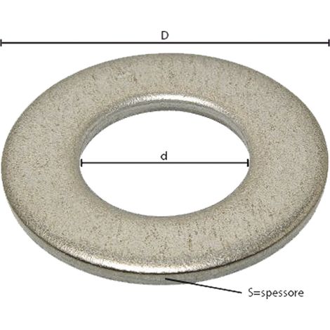RONDELLA PIANA COMUNE M 8  - 1,8 x 16 x  8,6 mm - 10 centinaio
