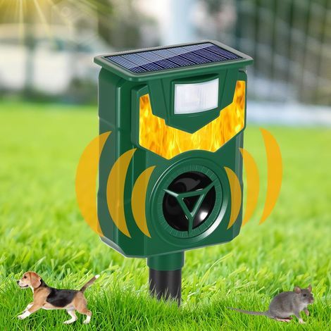 1 Répulsif Ultrasons, Capteur PIR, Énergie Solaire Et USB, Étanche IP44, Pour Jardin Et Extérieur (1/5)