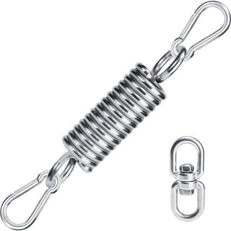 3 Pack Hammock Spring Hook and 1 360° Rotating Ring, 304 Stainless Steel Hanging Chair Spring, Outdoor Chair Swing Accessories, Spring Hook (1/5)