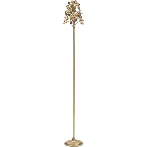 Portacandele Flowy piantana alta in ferro dorato — Ø 17 x H 118 cm