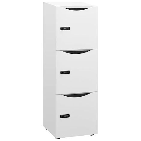 Casier de bureau Locker 3 cases coprs blanc H 131 cm blanc - Maxiburo (1/5)