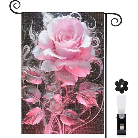 Drapeau de jardin Bienvenue en toile double face 30 x 45 cm double face mariage (1/5)