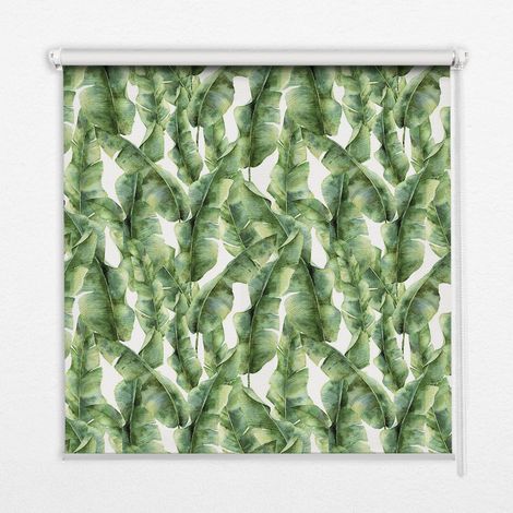 Tenda a Rullo Interna per Finestra - Tenda Filtrante Luce - Tenda Privacy - Tenda Decorativa Rettangolare - Rullo per Interni - (110 cm x 140 cm) - Foglie (1/5)