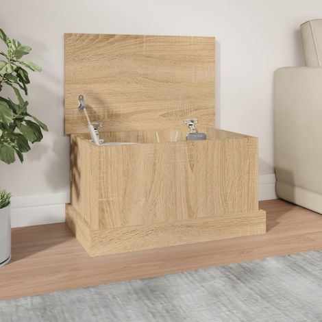 Boîte de rangement  Coffre de rangement chêne sonoma 50x30x28 cm bois d'ingénierie MCYMH639100 (1/5)