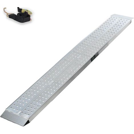 TRUTZHOLM 1 x Auffahrrampe 200 x 28 cm 270 kg Alu gelocht starr grau Verladerampe Motorradrampe