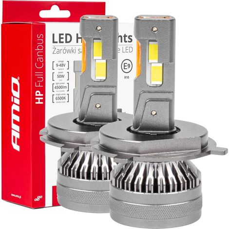 Bombillas LED para coche serie HP Full Canbus H4/H19 12V 24V 6500K amio-03673 (1/5)