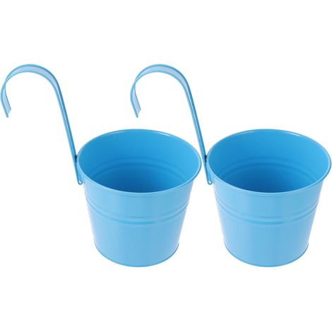 FRCOLOR Lot de 2 mini cubes suspendus créatifs en métal bleu, résistants et parfaits (1/5)