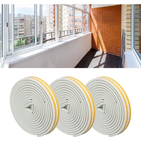 3 jeux de bandes d'étanchéité de 963000 mm, outils de calfeutrage, bandes auto-adhésives blanches pour les joints et les bas de fenêtres et de portes. (1/5)