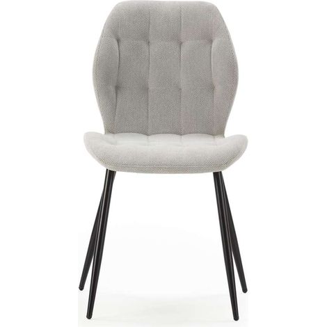 Pack de 4 sillas modelo Duna tapizado textil gris claro, 86cm(alto) 48cm(ancho) 58cm(largo) (1/5)