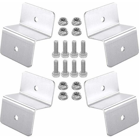 4 Pices Support De Panneau Solaire Panneau Solaire Fixation Z Support Ensemble Avec Crous Et Boulons Pour Rv Bateau Toit Plat Camping-car Z Suppor (1/5)