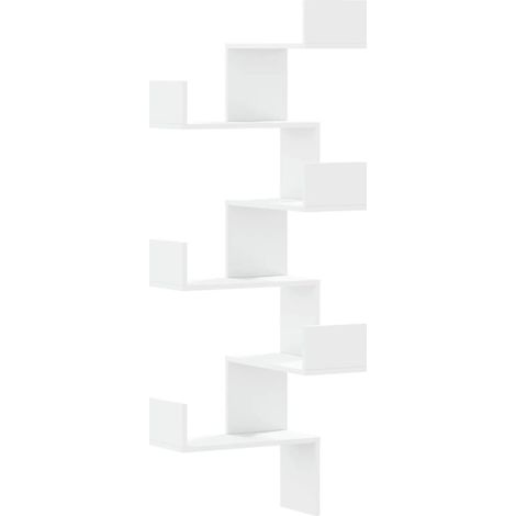 Maison Exclusive - Wand-Eckregal Weiß 45x45x147 cm Holzwerkstoff