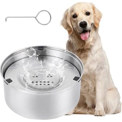 Ciotola per acqua s, Ciotola per acqua antiversamento per cani in acciaio inox 304, ciotola per acqua antiscivolo per animali domestici (3L) (1/5)