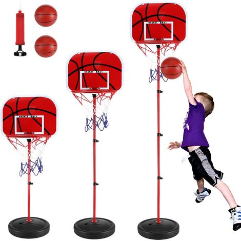 Gowkeey Support pour Panier de Basket Enfant Extérieur/Intérieur Hauteur Réglable 50-150 cm - 3 Ballons + Pompe Inclus - Jouet Sportif pour Enfants 3-8 Ans (1/5)