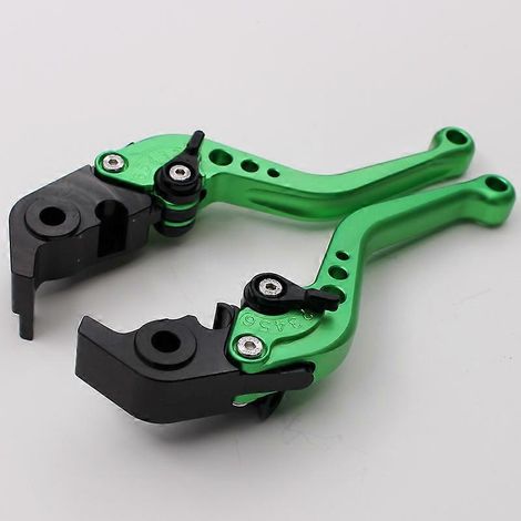 Convient aux locomotives Ducati Panigale V4 modifiées, accessoires de poignée de levier de frein, d'embrayage et de klaxon en alliage d'aluminium (tige courte verte) (1/5)