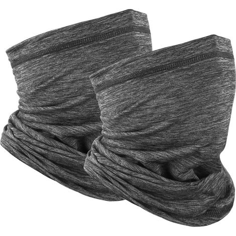 Due scaldacollo/sciarpe per il viso, unisex, con protezione UV, morbide e antivento, adatte per escursionismo, ciclismo e corsa - grigie.