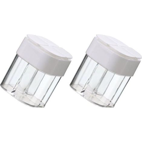 Juego de 2 botellas de viaje para condimentos, azúcar, especias, recipiente de almacenamiento resistente, 4 frascos de condimentos en 1 (1/5)