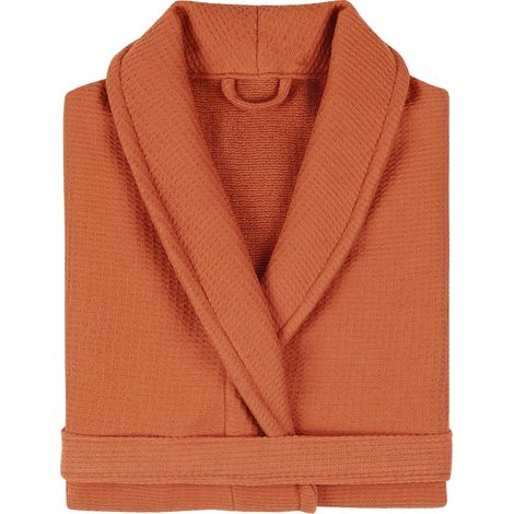 Peignoir nid d'abeille NATURAL col châle XL (1/5)