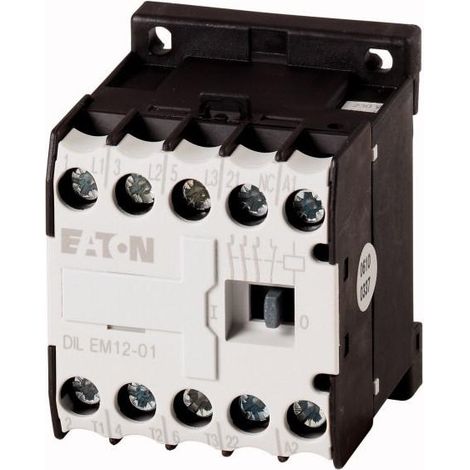 Contacteur de puissance 3p+1O 5.5kW/400V/AC3 EATON DILEM12-01(230V50/60HZ)