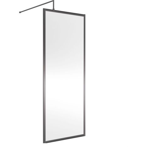 Balterley Framed Wetroom Screen, 760mm, Brushed Pewter