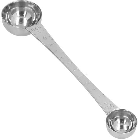Stainless Steel Teaspoon, Double-Ended Measuring Spoon 1.6x7.9 Inches Mirror Finish for Coffee Powder, Tea, Flour, Protein (1/5)