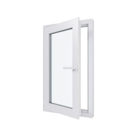 Finestra in PVC - Triplo vetro - Bianco - 600 mmx1000 mm cm