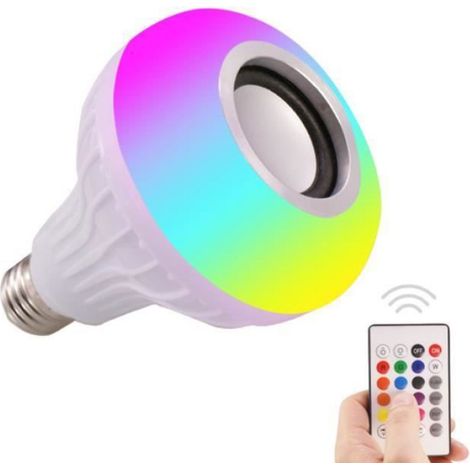 Ampoule Led - Haut-Parleur Bluetooth - E27 - 12 W - RGB - Télécommande Incluse - 1 Pièce (1/5)