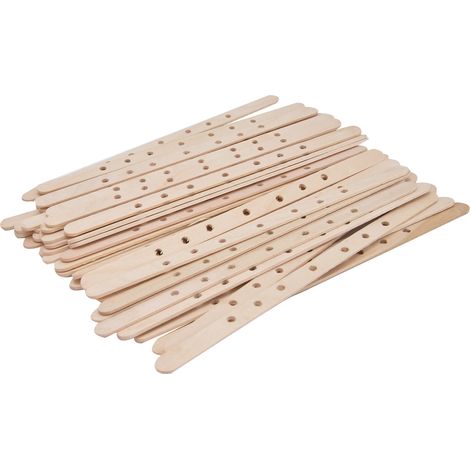 50 Stück Dochthalter aus Birke, einfach zu verwenden, wiederverwendbarer Wachskernhalter aus Holz zur Kerzenherstellung, 180 x 10 mm, 7 Löcher (1/5)