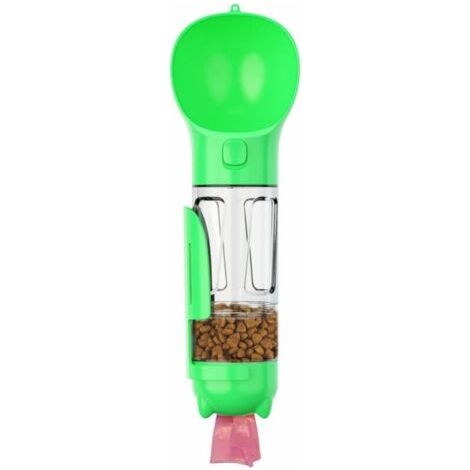 BUNTHAUS Bouteille d'eau pour animaux de compagnie, tasse à eau étanche pour chien, 300 ml, distributeur 4-en-1, avec pelle à ordures, contenant de nourriture, boîte de sac poubelle (1/3)