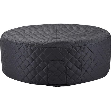 Housse de baignoire gonflable - 208 x 70 cm - Résistante aux intempéries - Isolation thermique ronde - Protection contre l'hiver - En polyéthylène noir (1/5)