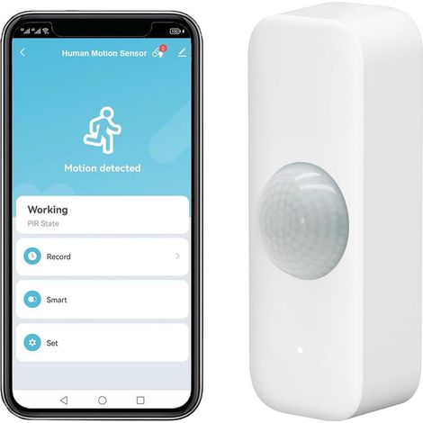Détecteur de Mouvement Smart, WiFi capteur de Mouvement Infrarouge pour système d'alarme, détecteur de capteur avec Surveillance à Distance Via l'app, Notifications d'alerte, Compatible Alexa (1/5)