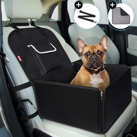 Siège Auto Chien - Imperméable - Résistant aux Rayures - Ceinture de Sécurité - Noir