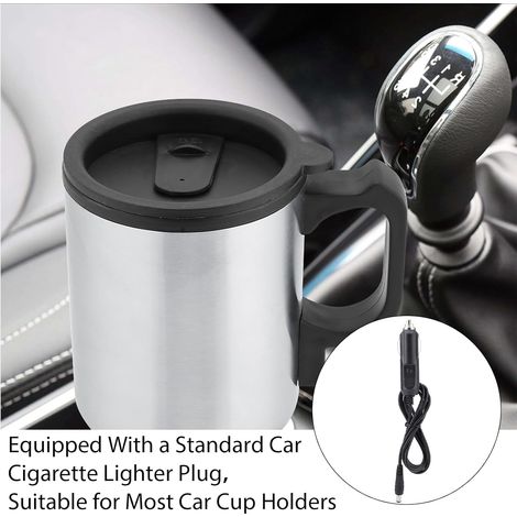 Bollitori elettrici, tazza da viaggio in acciaio inossidabile da 12 V e 450 ml, riscaldatore elettrico per auto, tazza per caffè e latte, borsa dell'acqua calda, regalo di San Valentino (1/4)