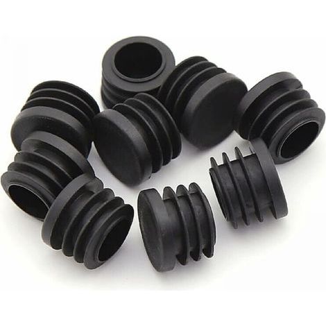 Embouts ronds en plastique, 30 pièces, embouts de tube noirs pour chaise (25 mm), marron foncé (1/4)